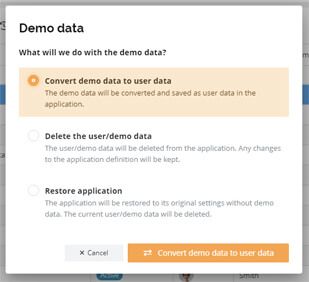 Deletion of demo data