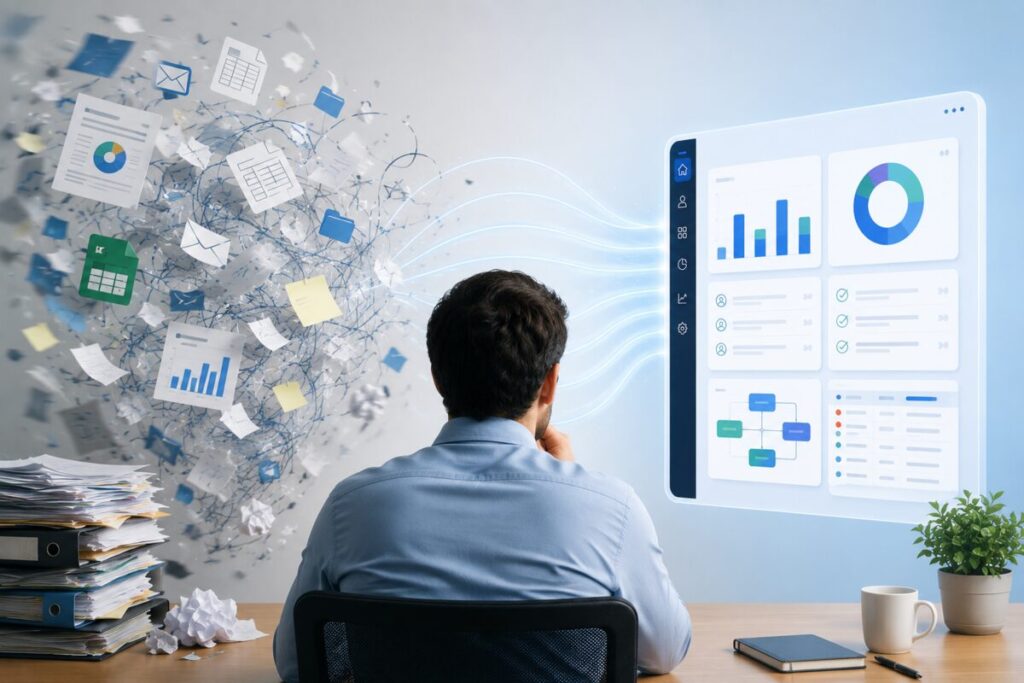 Debordelization of corporate data: how to manage the fear of switching to a new corporate system