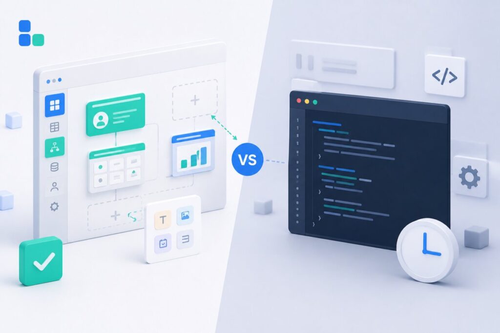 Comparison of application development in LowCode platform and classical programming